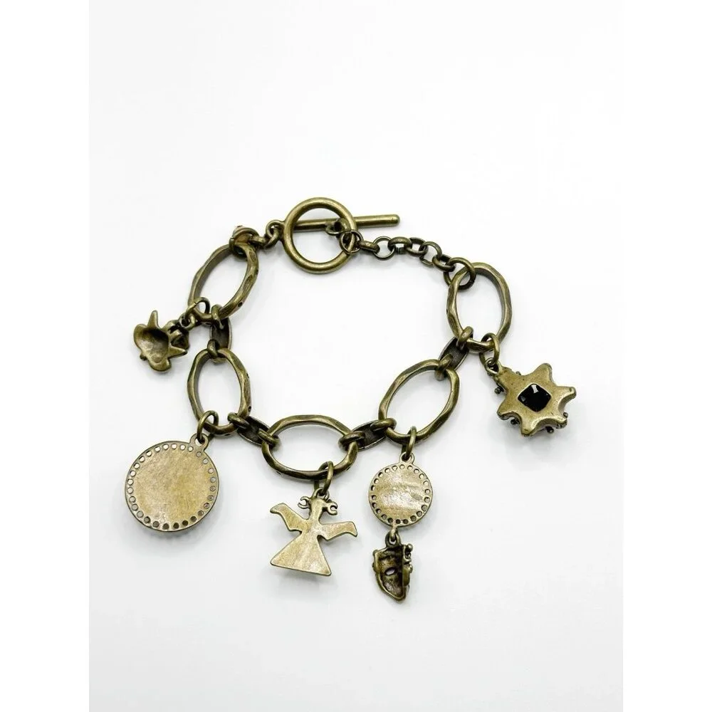 Unsigned Lucky Brand?‎ Charm Bracelet Turtle Frog Mask